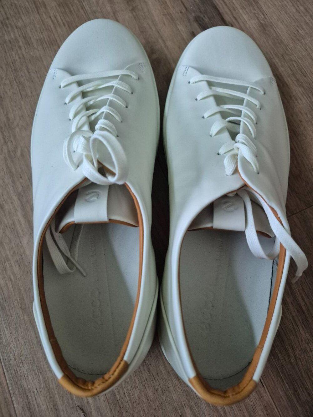 ECCO Soft 7 Men's White Leather Sneakers Size 12 - 12.5 (EU 46) - Picture 2 of 6